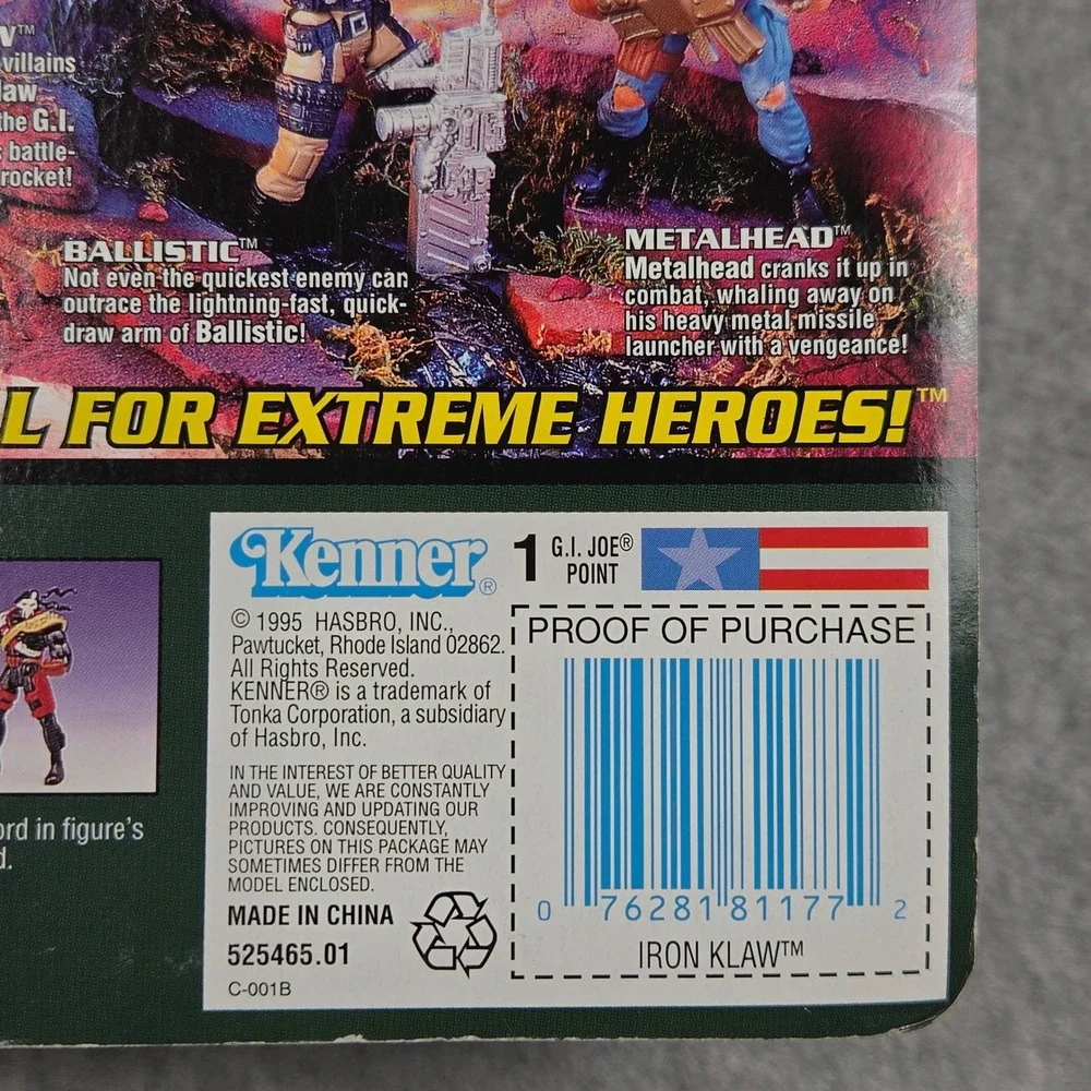 GI Joe Extreme Iron Klaw Action Figure 1995 Kenner SKAR Leader Vintage Toy